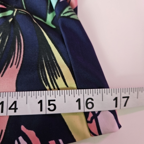 Sandiva jumpsuit strapless floral wide legs romper navy blue womens size XS - Picture 8 of 9